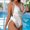 White, variant on Xqxayjr Women's Sheer Mesh One Piece Swimsuit Cutout V Neck Monokini Bathing Suit Tummy Control Slimming Swimwear Traje De Para Mujer