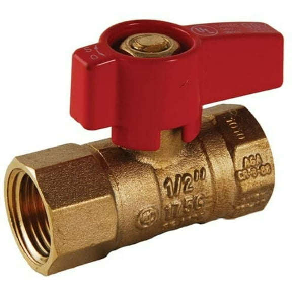 Avalon Gas Valve 1/2 inches Male Flare x 3/4 inches FIP Brass Body