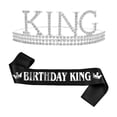 thumbnail image 2 of CUMPLEAÑOS Fiesta CUMPLEAÑOS REY Correa para el hombro Corona Conjunto Accesorios decorativos Etiqueta de CUMPLEAÑOS para hombres Correa para la cabeza, 2 of 5