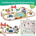 thumbnail image 4 of Juego de trenes de madera Tiny Land, 110 piezas, con caja de almacenamiento plegable, 4 of 7