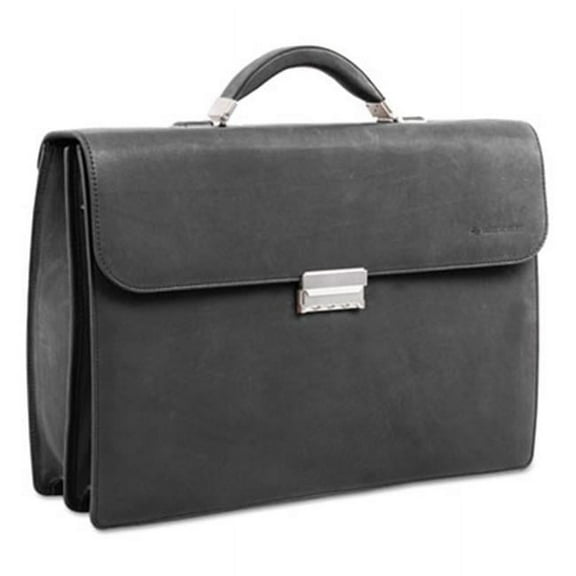 Milestone Briefcase - Holds Laptops, Black - 15.6 x 5 x 12 in.
