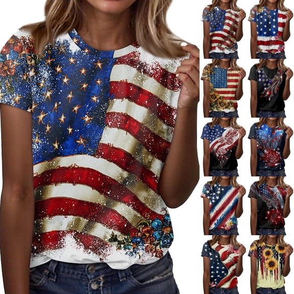 2026 250th Anniversary of USA: Women's CrewNeck Short Sleeve Shirt Celebration Patriotic Flag Print 1776-2026 Tshirt, Vintage Commemorative Women's Long Sleeve Shirt 4th of July Black L