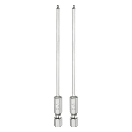 

Uxcell 2pcs Ball End Hex Screwdriver Bit 1.5mm Size 1/4 Hex Shank 4 Long Magnetic Metric Hex Screw Driver Bits