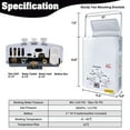 thumbnail image 5 of TCFUNDY 6L Liquid Propane Portable Tankless Water Heater 1.6 GPM LPG Instant Hot Boiler with Digital Display for Outdoor RV, 5 of 8