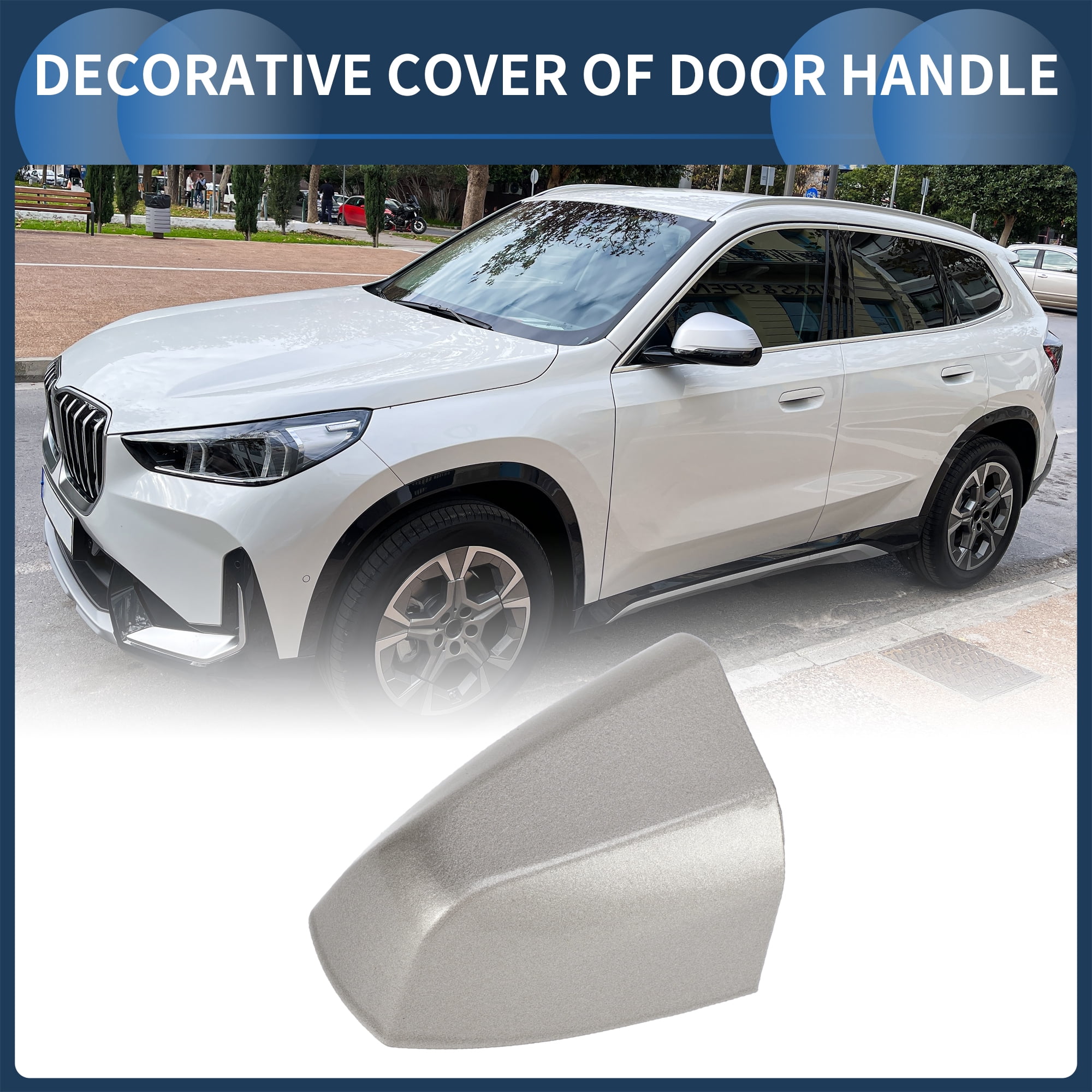 Unique Bargains Durable ABS Car Door Handle Cover Silver Tone for BMW X1 X2 X5 F15 X6 F16
