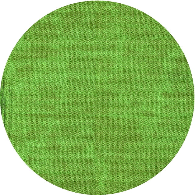 Ahgly Tapis Rond Lavable en Machine Intérieur Transitionnel Vert Vif, 4 Pieds Rond