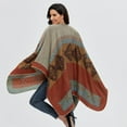thumbnail image 4 of CoCopeaunt Women Pattern Shawl Warm Long Sweater Open Front Cardigan Coat Cape Wraps Retro Winter Scarf Blanket, 4 of 5