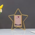 thumbnail image 2 of Art High Glass Photo Frame Five Pointed Star/Heart Shaped Metal Picture Frame Standing Golden Color Desktop Decor, 2 of 5