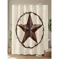thumbnail image 4 of West Texas Star Shower Curtain, Rustic Country Star Bathroom Decor Curtains Set with Hooks, Waterproof Fabric Home Accessories， 72 X 72 Inch Long, 4 of 6