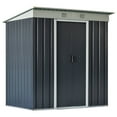 thumbnail image 3 of Outsunny 6' x 4' Backyard Garden Tool Storage Shed with Dual Locking Doors, 2 Air Vents and Steel Frame, Black, 3 of 10
