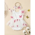 thumbnail image 3 of Gupgi Newborn Girl Outfit, Fly Sleeve Butterfly Tulle Romper with Hairband Summer Clothes, 3 of 9