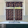 thumbnail image 3 of Halloween Aesthetic Window Treatments 3PC Set - Skull Spider Cobweb Pattern Semi-Sheer Curtains, 3 of 6