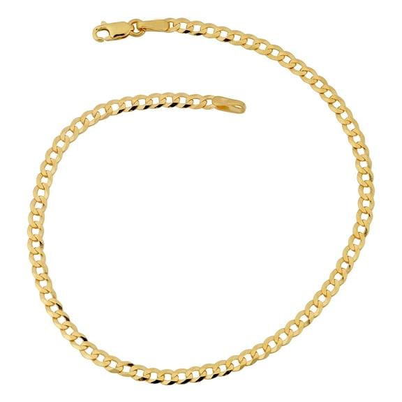 KoolJewelry 10k Yellow Gold 2.7 mm High Polish Curb Link Anklet
