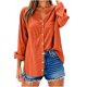 thumbnail image 5 of Neewe Womens Plain V Neck Button Down Shirts Long Sleeve Tops Casual Collared Blouses Loose Fit, 5 of 6