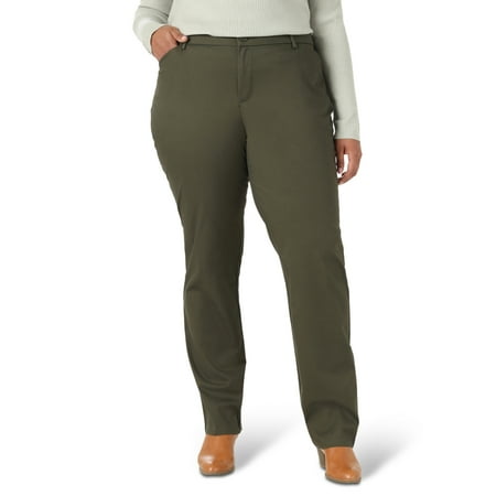 Lee Women's Plus Wrinkle Free Relaxed Fit Straight Leg Pant, Sizes 14-30