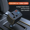 thumbnail image 2 of Car Power Inverter, Convert 12V/24V to 220V AC, 11.5cmx7cmx4.3cm, Fast Charging, Overvoltage Protection, 180-Degree Rotation, 2 of 7