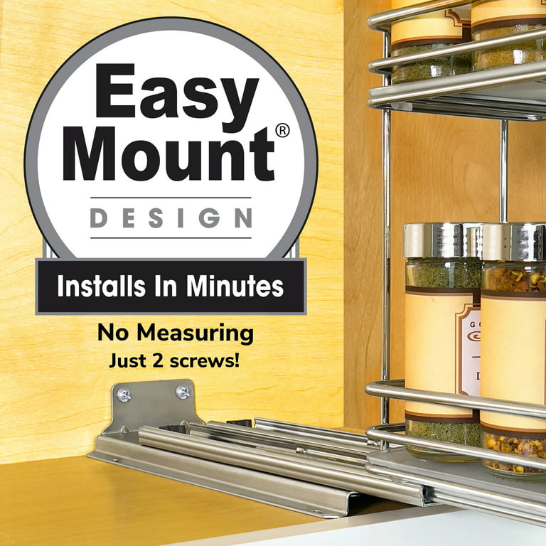 LYNK PROFESSIONAL 4-1/4 Wide Pull Out Spice Rack Organizer for Cabinet,  Slide Out Shelf, Chrome
