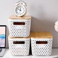 thumbnail image 3 of Imitation Rattan Storage Box Plastic Basket Handwoven Display Boxes, 3 of 5