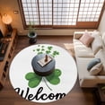 thumbnail image 2 of Saint Patrick's Day Washable Area Rug&nbsp;4 ft Welcome Spring Green Lucky Shamrocks Plant Soft Round&nbsp;Rugs for Living Room, Non Slip Carpet for Bedroom&nbsp;Entryway Dining Room, 2 of 9