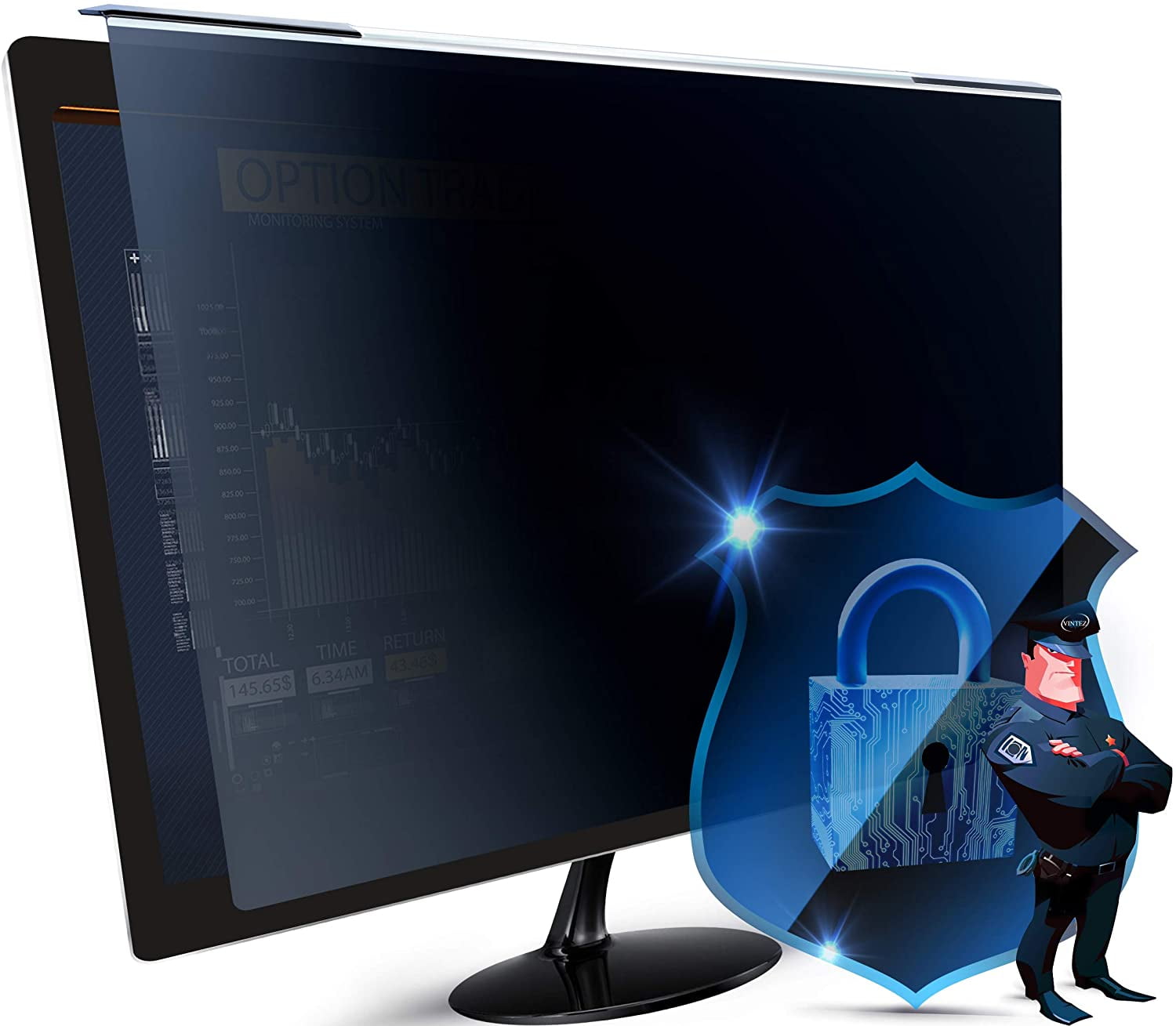 Hanging Privacy Screen Filter for Widescreen Monitors 17.3 Inch to 19.5 Inch 16:9/16:10 Aspect Ratio 17.3,18.5,19,19.5 