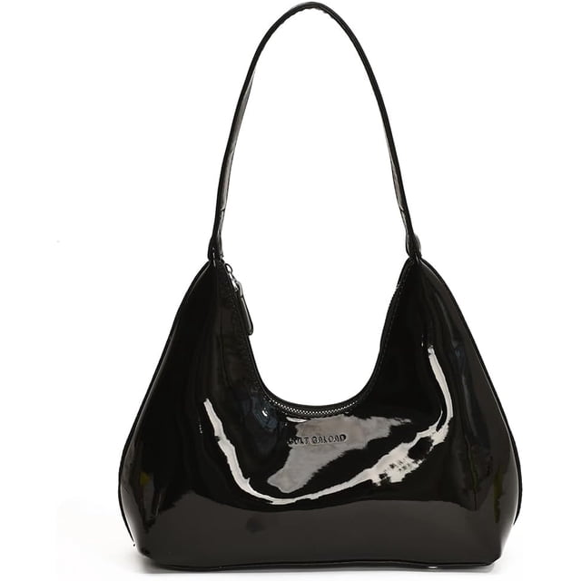 LHSHIDU Shoulder Bag for Women - Burgundy Y2k Handbag, Trendy Patent Leather Shoulder Purse, Wine Red Tote