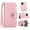 Pink, variant on Allytechgroup Wallet Case for iPhone 17, Luxury PU Leather Shockproof Protective Flip Cover for Women Girls, Kickstand Folio Case with Card Slots Holder Wrist Strap Lanyard, Rose