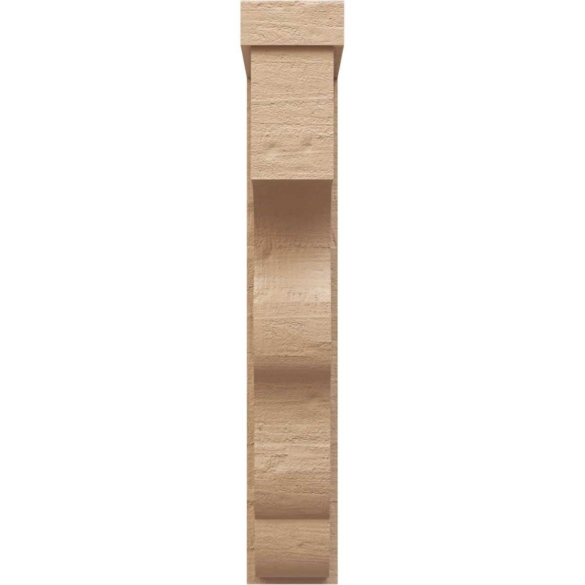5"W x 10"D x 30"H Thin Highland Rough Cedar Woodgrain TimberThane Corbel, Primed Tan