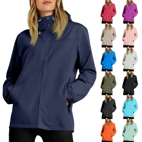 ChicHaven Waterproof Rain Jacket for Women Packable Rain Slicker Raincoats Women's Windbreaker for Spring Fall Black M
