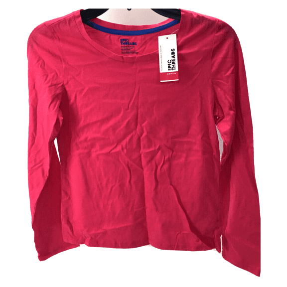 Epic Threads Girls Long Sleeve Crew Neck T-Shirt, Island Pink, XL(7-16)