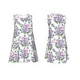 thumbnail image 7 of Bingfone Violets Flowers Print Women's Sleeveless Dress, Loose Fit Summer Casual Dress, Comfortable and Lightweight Dress for Daily Wear, 7 of 7