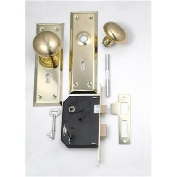 1129 Brass Knob & Mortise Lock