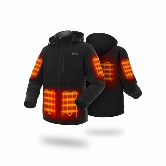ORORO Heated Dual-Control Jacket for Men with Battery, Heated Jacket with 5 Heating Zones for Cold Weather (Black, XL)