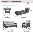 thumbnail image 4 of Opohoro 6-Piece Outdoor Patio Fire Pit Set with Sofa and Flat Arm, 43" Fire Pit Table, Propane Tank Cover for Deck Backyard, 4 of 18