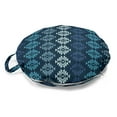thumbnail image 1 of Boho Round Floor Cushion with Handle, Horizontally Aligned Traditional Zigzag Formations, Decorative Pillow for Living Room & Dorms, 18" Round, Multicolor, by Ambesonne, 1 of 4