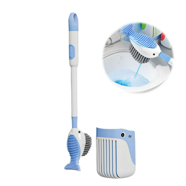 5 in 1 Toilet Brush With Spray Whale Liquid, Suction Cups Toilet Flush R0A4