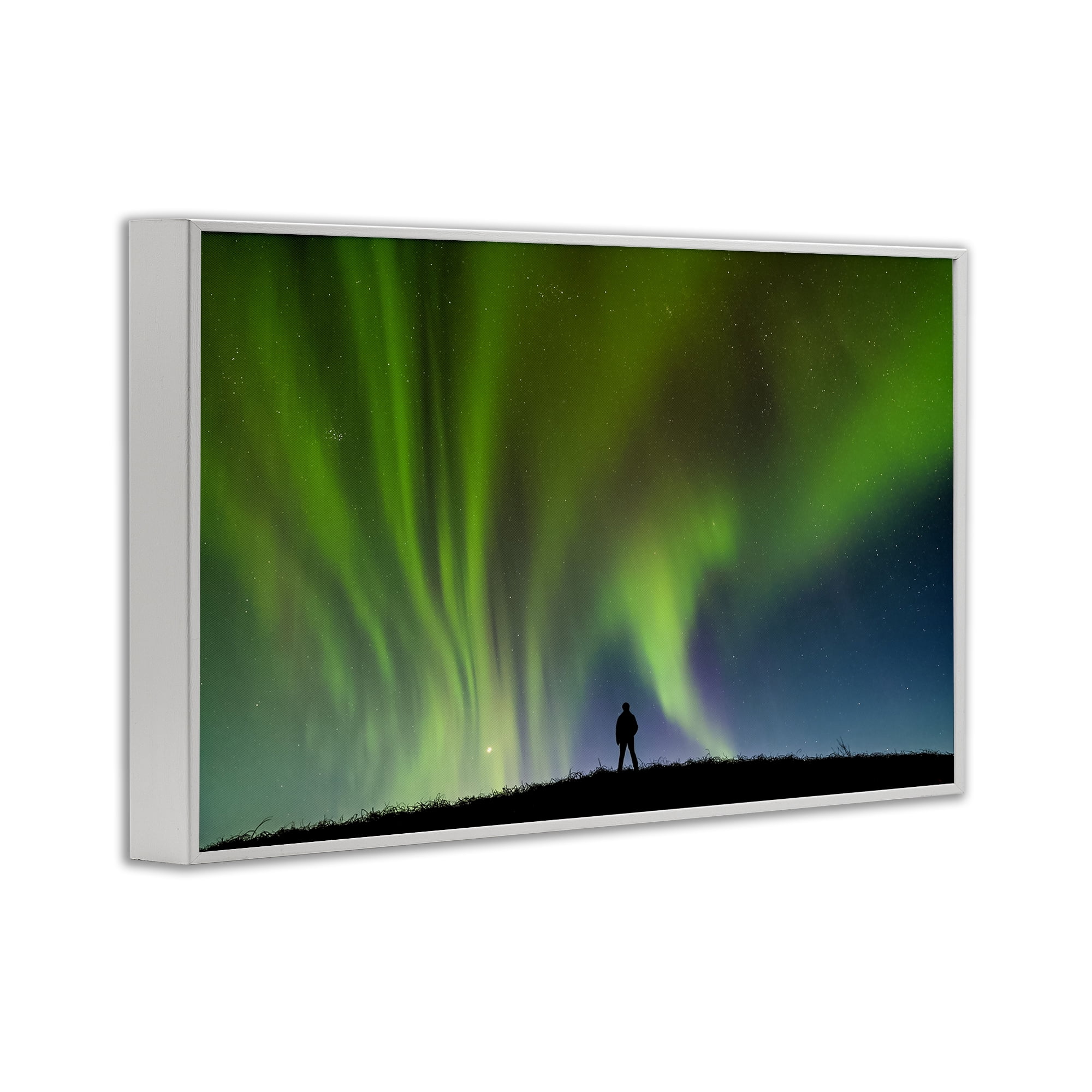 Stupell Industries Envelop Northern Lights Silhouette White Framed Giclee Art, design by Shelley Carlisle