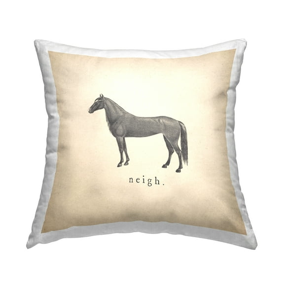 Stupell Industries Neigh Farm Horse Sounds Decorative Printed Throw Pillow Design by Wild Apple Portfolio.