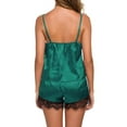 thumbnail image 4 of Gustave Women Silk Satin Cami Shorts Pajamas Set Sexy Lace Sleepwear Lingerie Ladies V Neck Camisole Nightwear "Green, M", 4 of 8