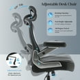 thumbnail image 6 of Big and Tall Office Chair 500 lbs, Ergonomic Desk Chair with 3D Flip up Arms, High Back Mesh Executive Computer Chair, Adjustable Headrest Lumbar Support, Black, 6 of 9