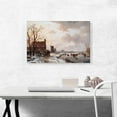 thumbnail image 2 of ARTCANVAS Winter Landscape With Horses On The Ice 1844 Canvas Art Print by Andreas Schelfhout - Size: 26" x 18" (0.75" Deep), 2 of 9