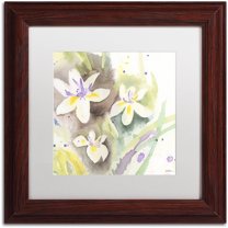 Trademark Fine Art "Sunflower Blossom Bouquet" Canvas Art by Sheila Golden White Matte, Wood Frame