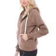 thumbnail image 4 of Made by Olivia Women's Solid Basic Long Sleeve Zip Up Fleece Jacket, 4 of 5