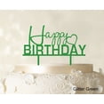 thumbnail image 1 of """Happy Birthday"" Cake Topper Personalized Glitter Cake Topper Cake Decorations Color Option Available 6""-7"" Inches Wide", 1 of 1