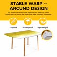 thumbnail image 4 of Ombre Yellow Waves Table Cloths for 4 Foot Rectangle Tables, Abstract Art Gradient Modern Patio Waterproof Elastic Fitted Tablecloths, Washable Rectangular Table Cover for Camping, 4 of 8
