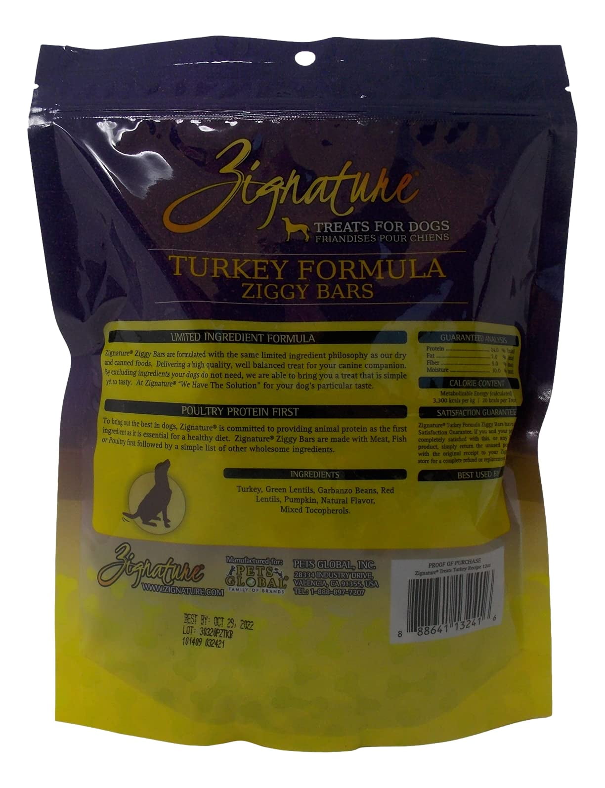 Zignature Ziggy Bars Limited Ingredient Dog Treats Variety 3-Pack | Lamb, Pork & Turkey | 12 oz | MerlinsMart Zine & Squeak Toy