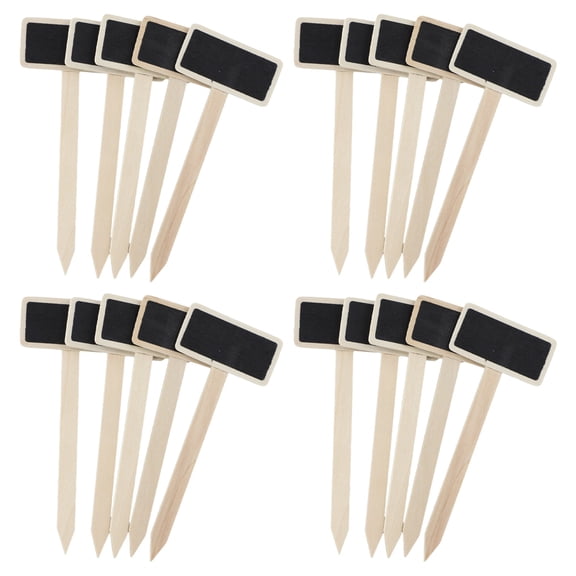 RANME 20Pcs Wooden Chalkboard Signs Blackboard Tags For Flowers Plants Diy Decoration
