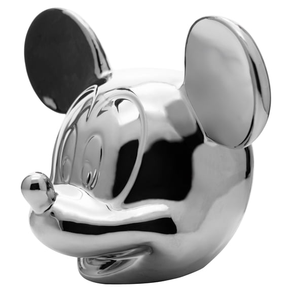 Alcancía Grande de Cerámica 3D, Diseño Mickey Mouse, Colección Disney Clásicos, Platinum