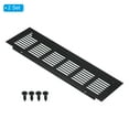 thumbnail image 3 of Uxcell 10"x3" Rectangle Air Vent Cover 2pcs Door Grille Ventilation Cover Louvered with Screws for Cabinet Black, 3 of 6