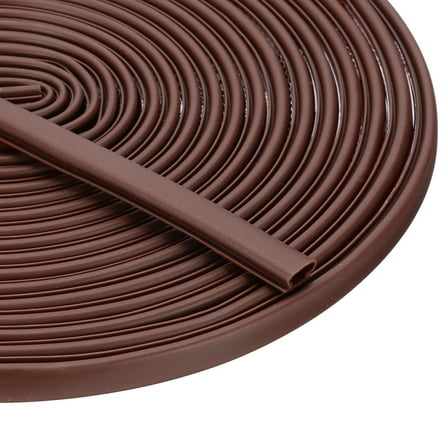 Rubber Weather Stripping Door Seal Strip 33 Feet, Self-Adhesive Door Insulation Weather Strip Brown
