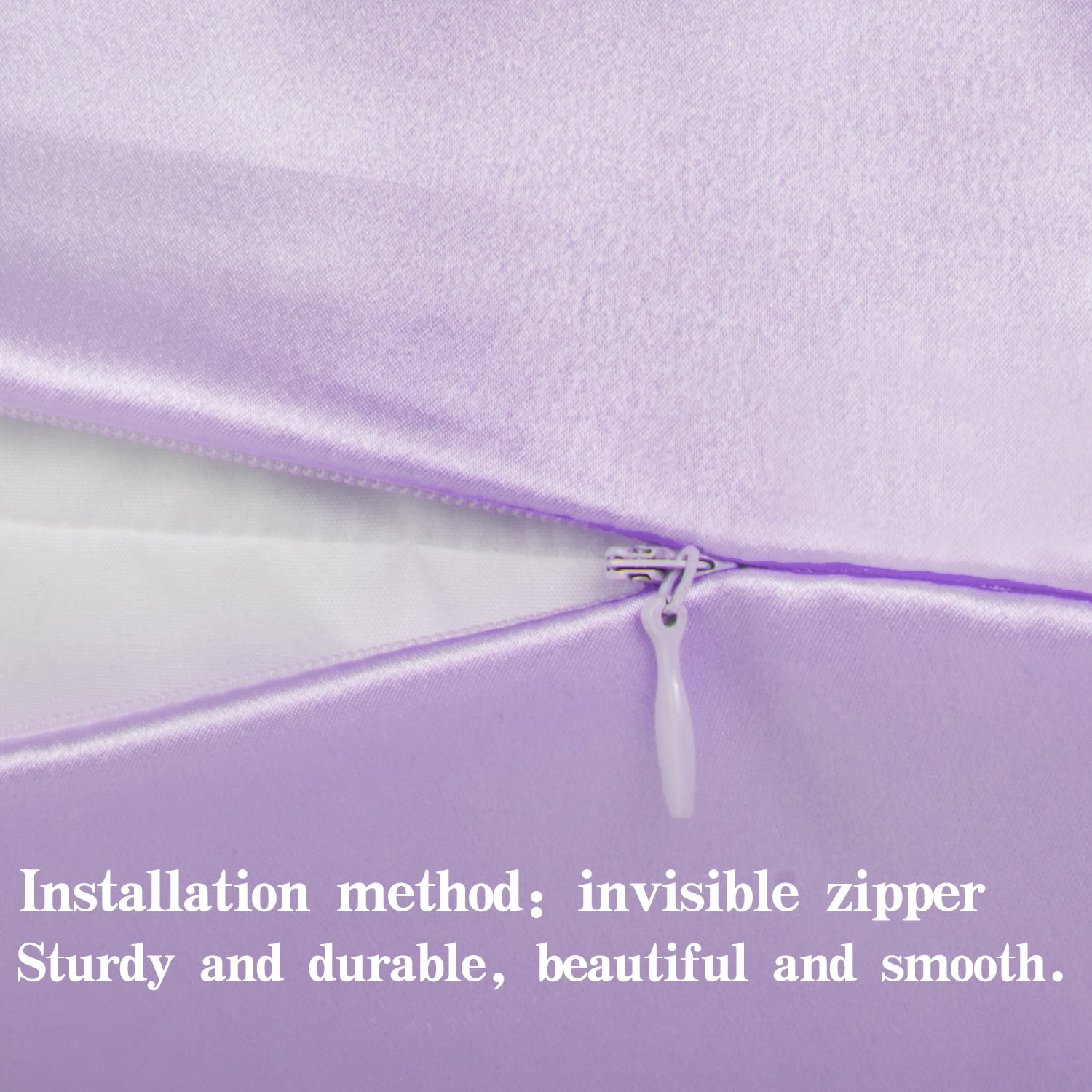 Flxxie 1 Pack 100% Pure Both Sides Mulberry Silk Pillowcase for Hair and Skin, 22 Momme Bed Pillow Case with Hidden Zipper, King, 20"x36", Lavender